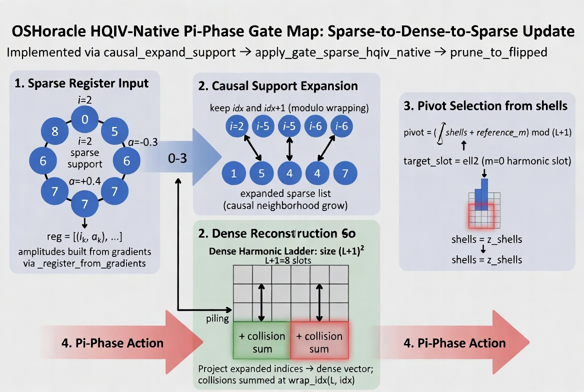 HQIV sparse pi-phase gate map